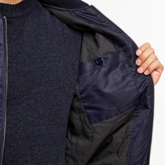 J Crew Wallace & Barnes flight bomber jacket J6845 Navy XS - Picture 4 of 13